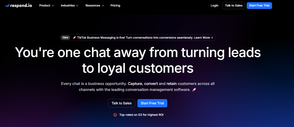 respond.io dashboard